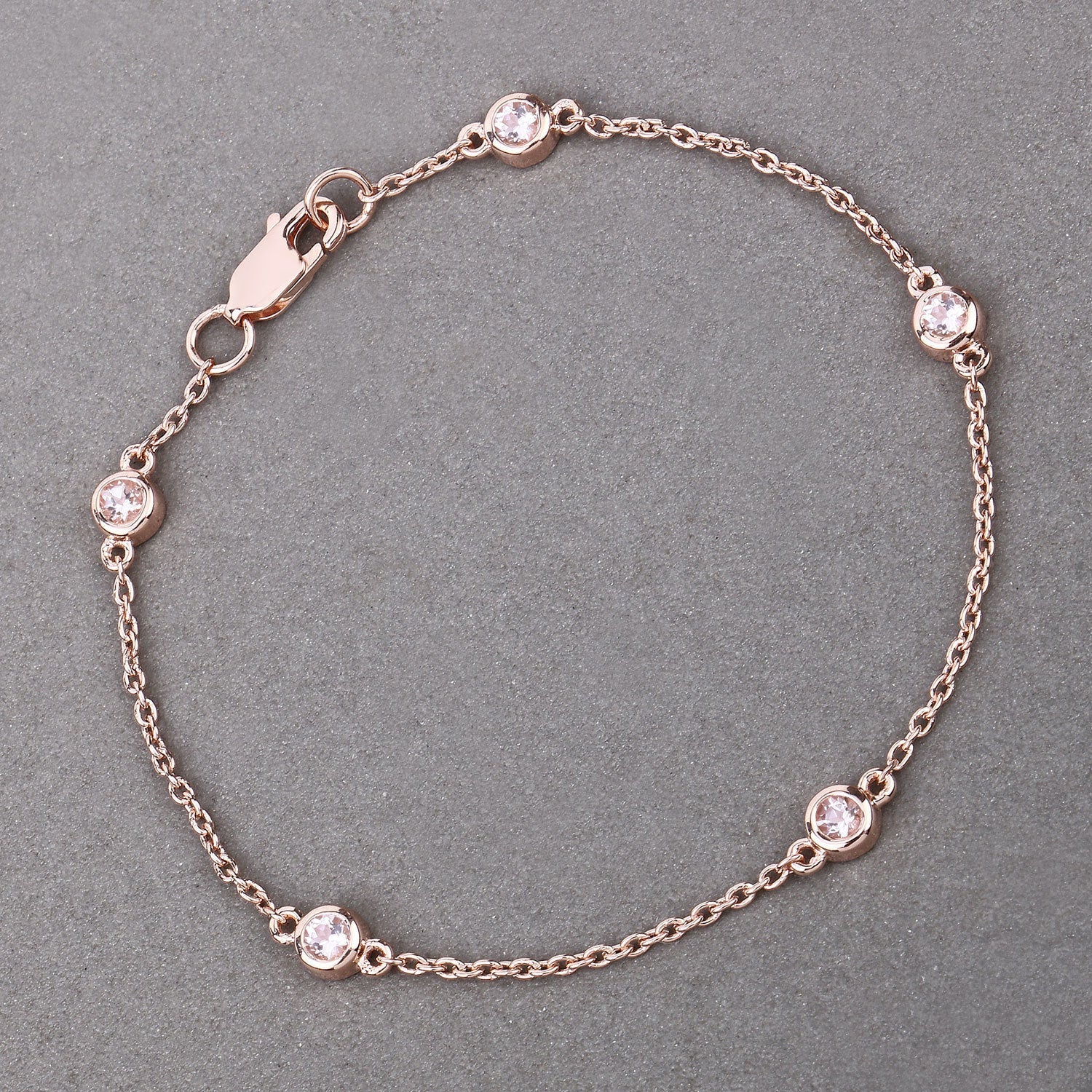 0.45 Carat Genuine Morganite .925 Sterling Silver Bracelet Bids.com