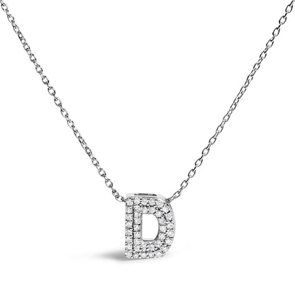 10K White Gold Diamond Accent "A" Initial Bubble Pendant Necklace Bids.com