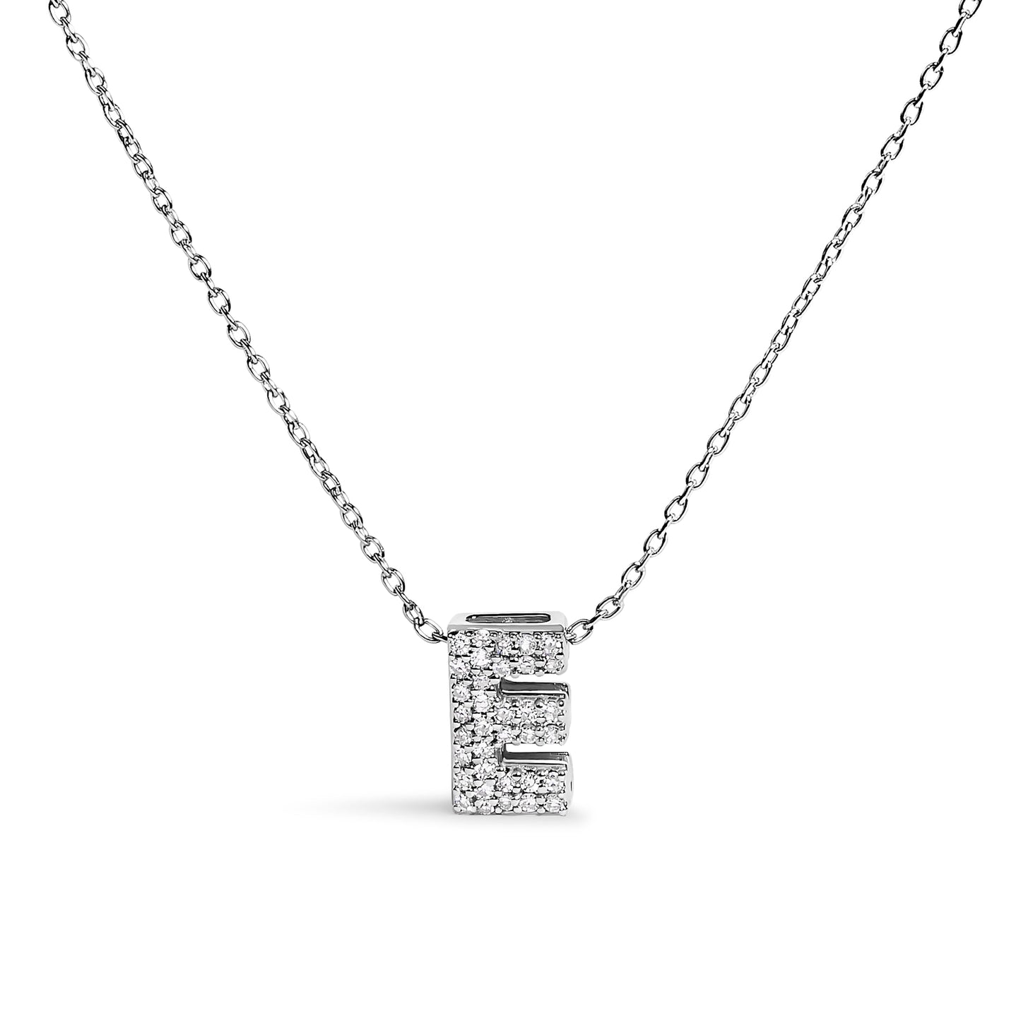 10K White Gold Diamond Accent "A" Initial Bubble Pendant Necklace Bids.com