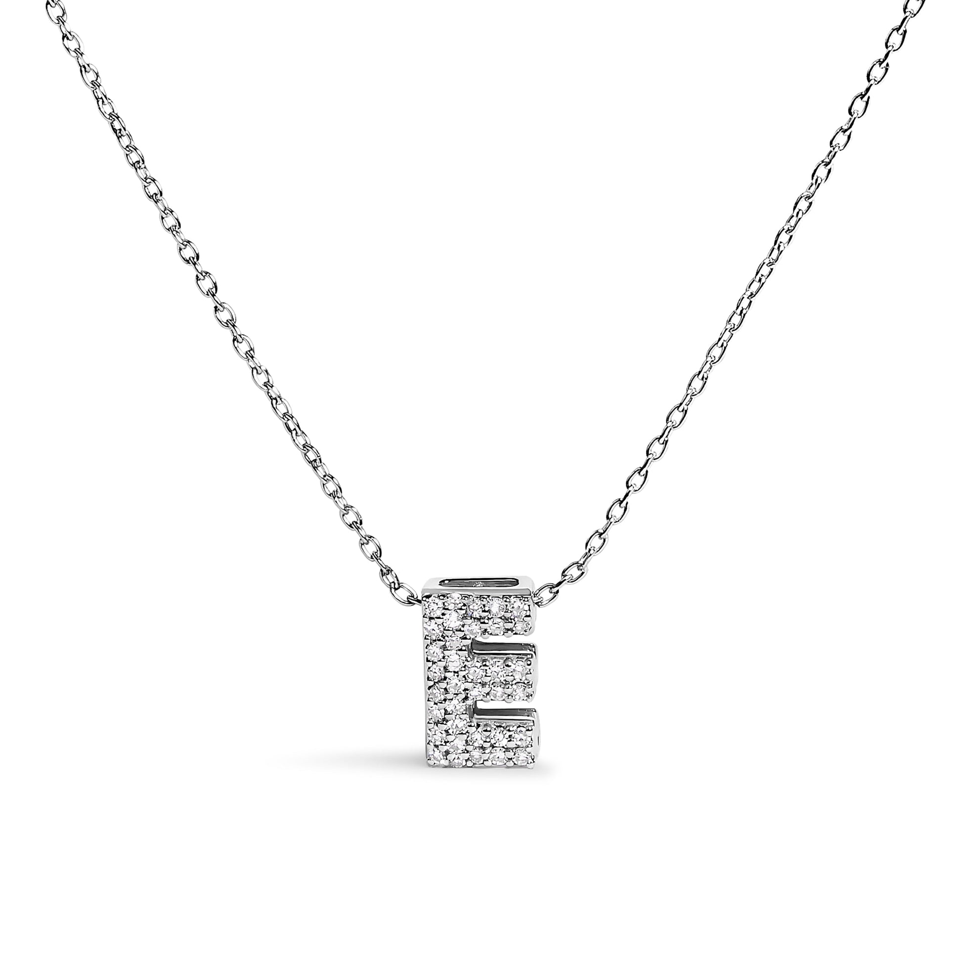 10K White Gold Diamond Accent "A" Initial Bubble Pendant Necklace Bids.com