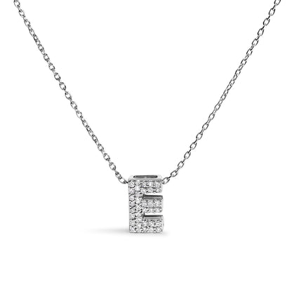 10K White Gold Diamond Accent "A" Initial Bubble Pendant Necklace Bids.com