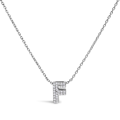 10K White Gold Diamond Accent "A" Initial Bubble Pendant Necklace Bids.com