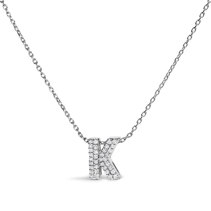 10K White Gold Diamond Accent "A" Initial Bubble Pendant Necklace Bids.com
