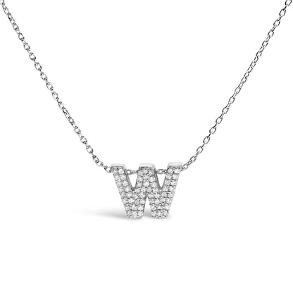 10K White Gold Diamond Accent "A" Initial Bubble Pendant Necklace Bids.com