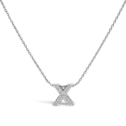 10K White Gold Diamond Accent "A" Initial Bubble Pendant Necklace Bids.com