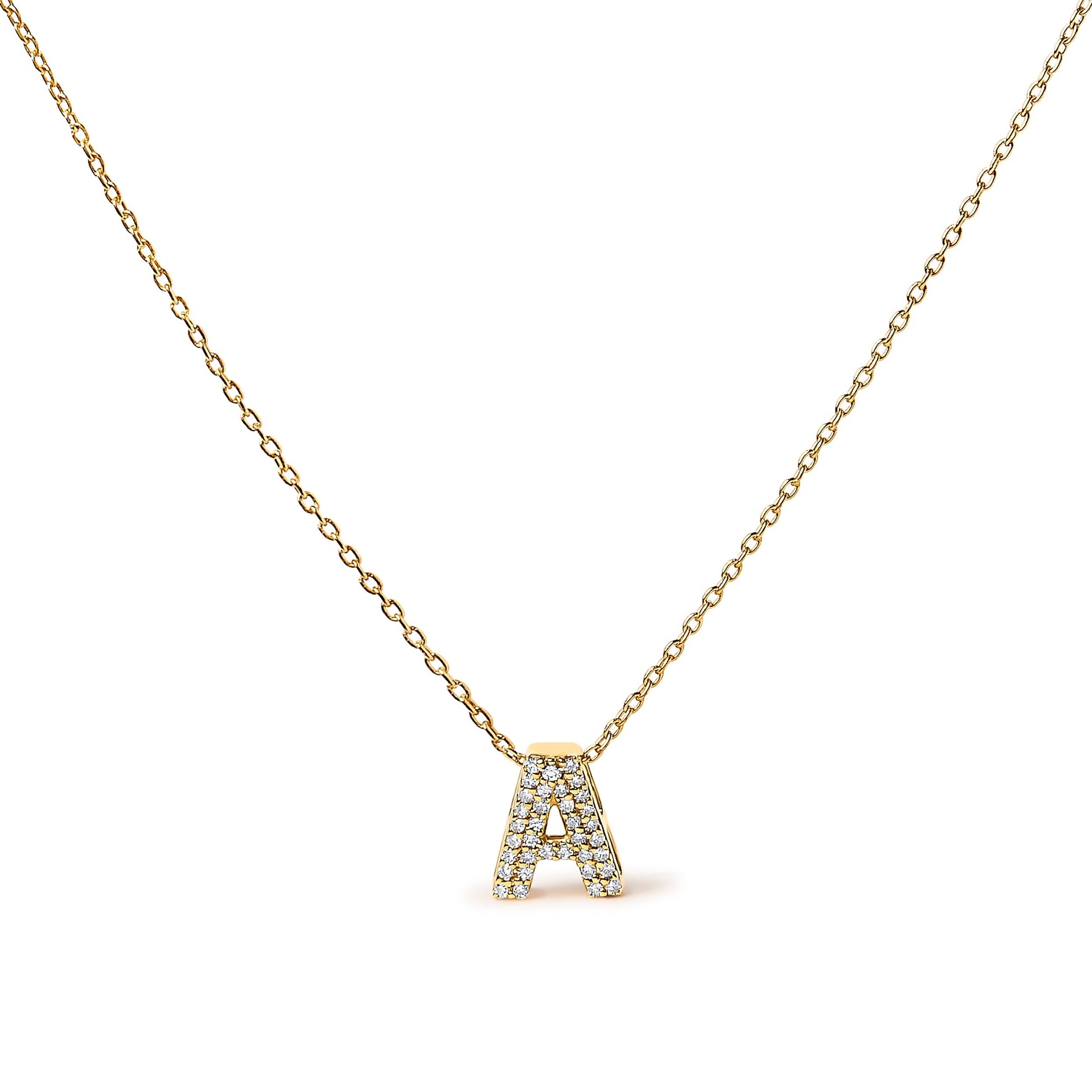 10K White Gold Diamond Accent "A" Initial Bubble Pendant Necklace Bids.com