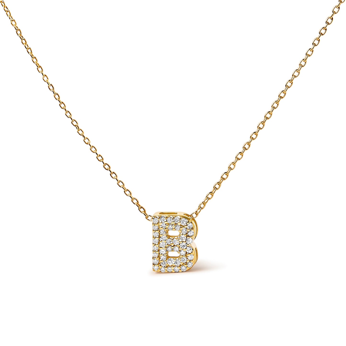 10K White Gold Diamond Accent "A" Initial Bubble Pendant Necklace Bids.com