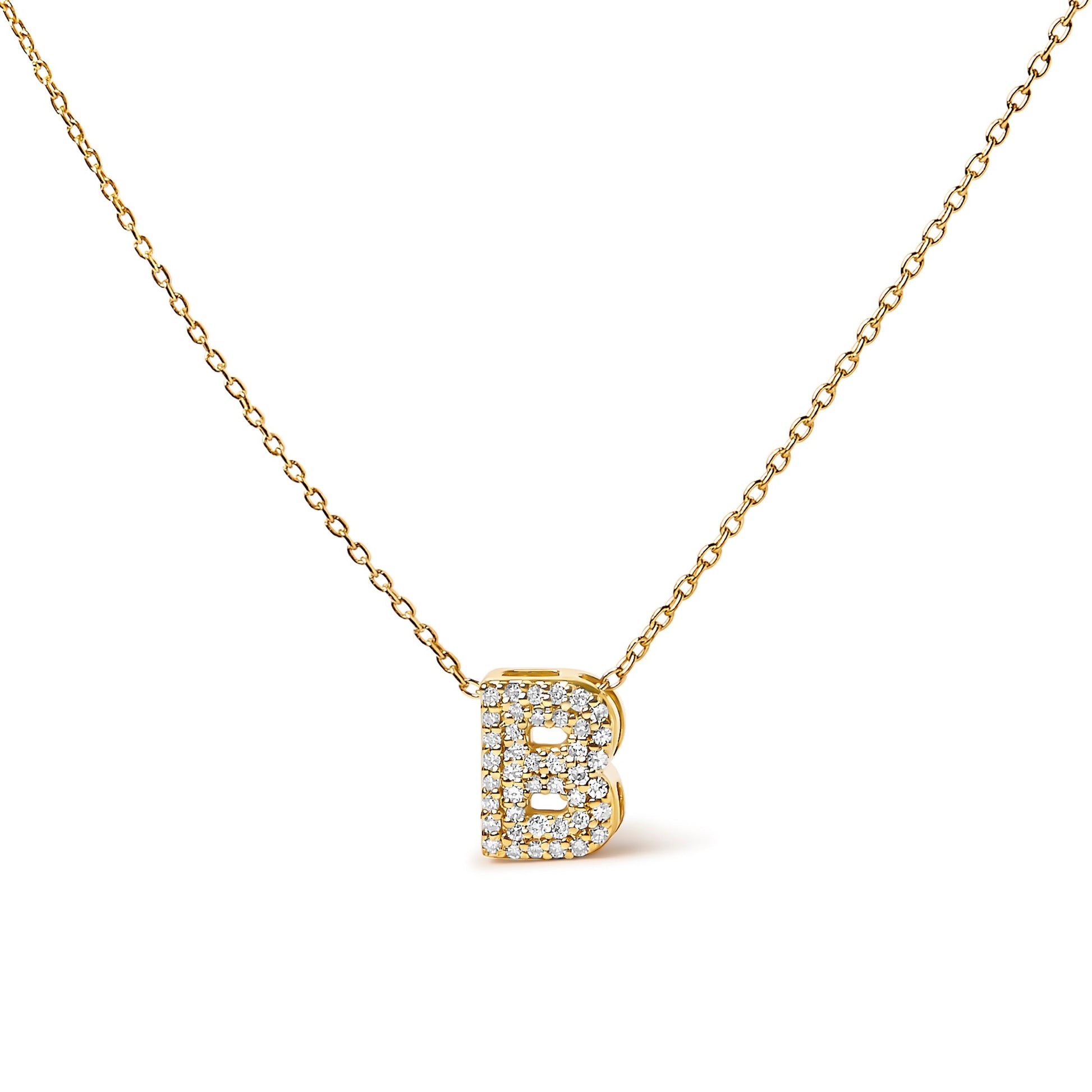 10K White Gold Diamond Accent "A" Initial Bubble Pendant Necklace Bids.com
