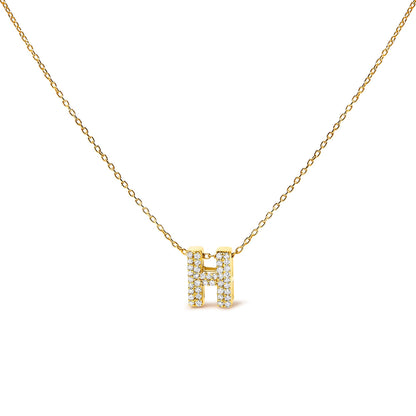 10K White Gold Diamond Accent "A" Initial Bubble Pendant Necklace Bids.com
