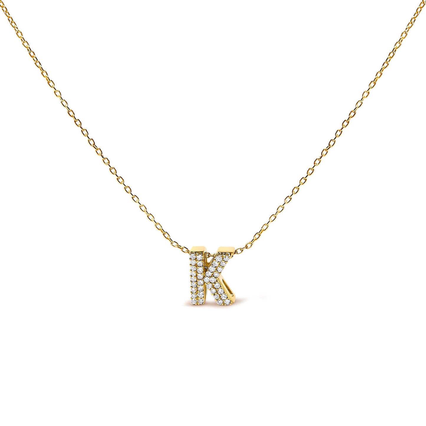 10K White Gold Diamond Accent "A" Initial Bubble Pendant Necklace Bids.com