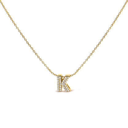 10K White Gold Diamond Accent "A" Initial Bubble Pendant Necklace Bids.com