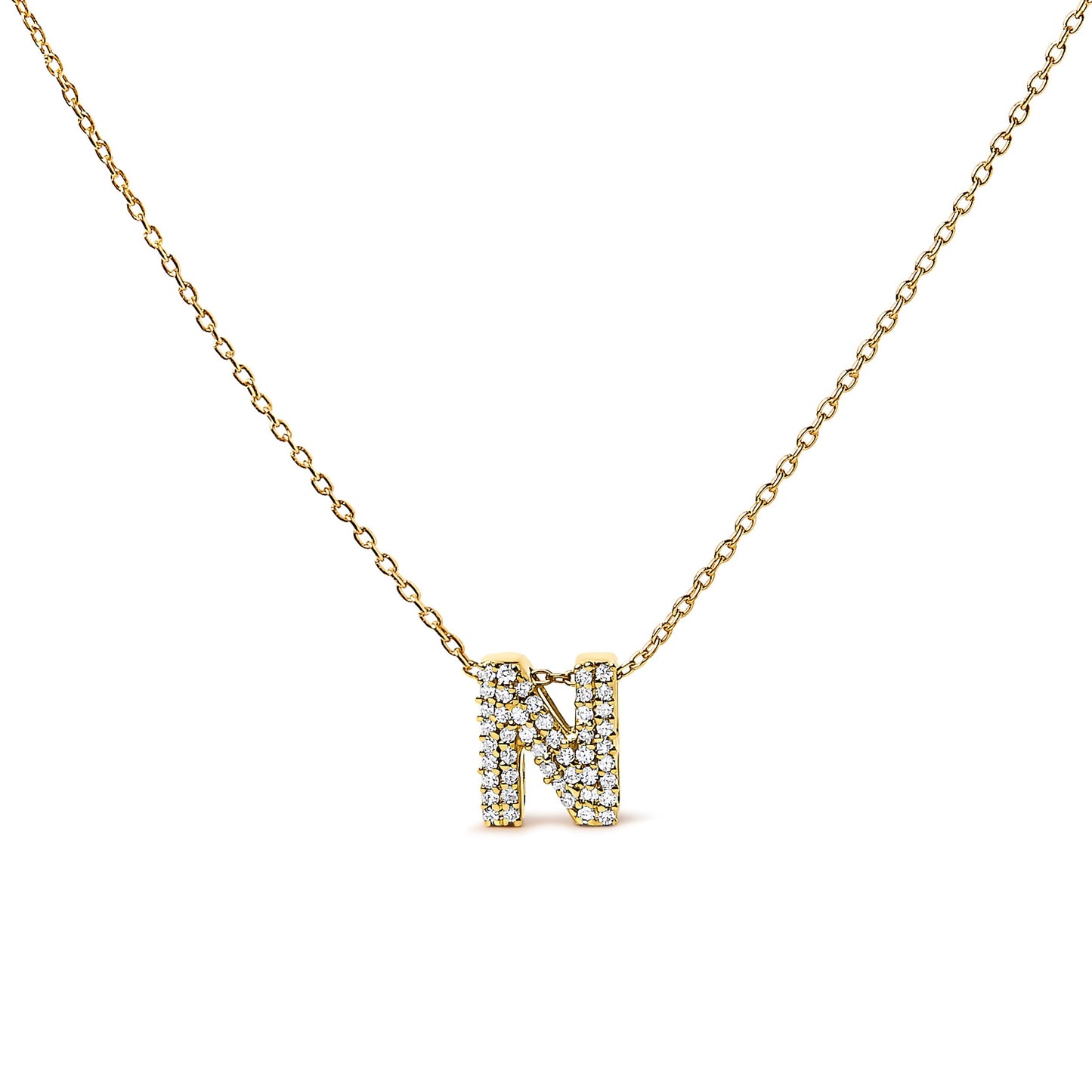 10K White Gold Diamond Accent "A" Initial Bubble Pendant Necklace Bids.com
