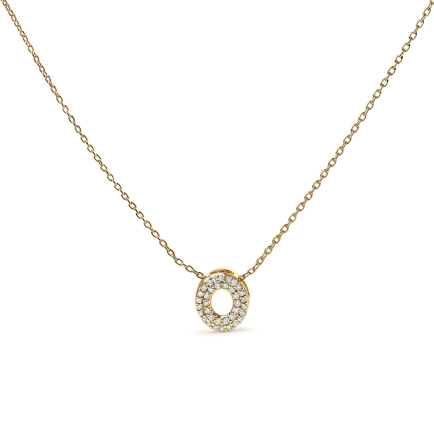 10K White Gold Diamond Accent "A" Initial Bubble Pendant Necklace Bids.com