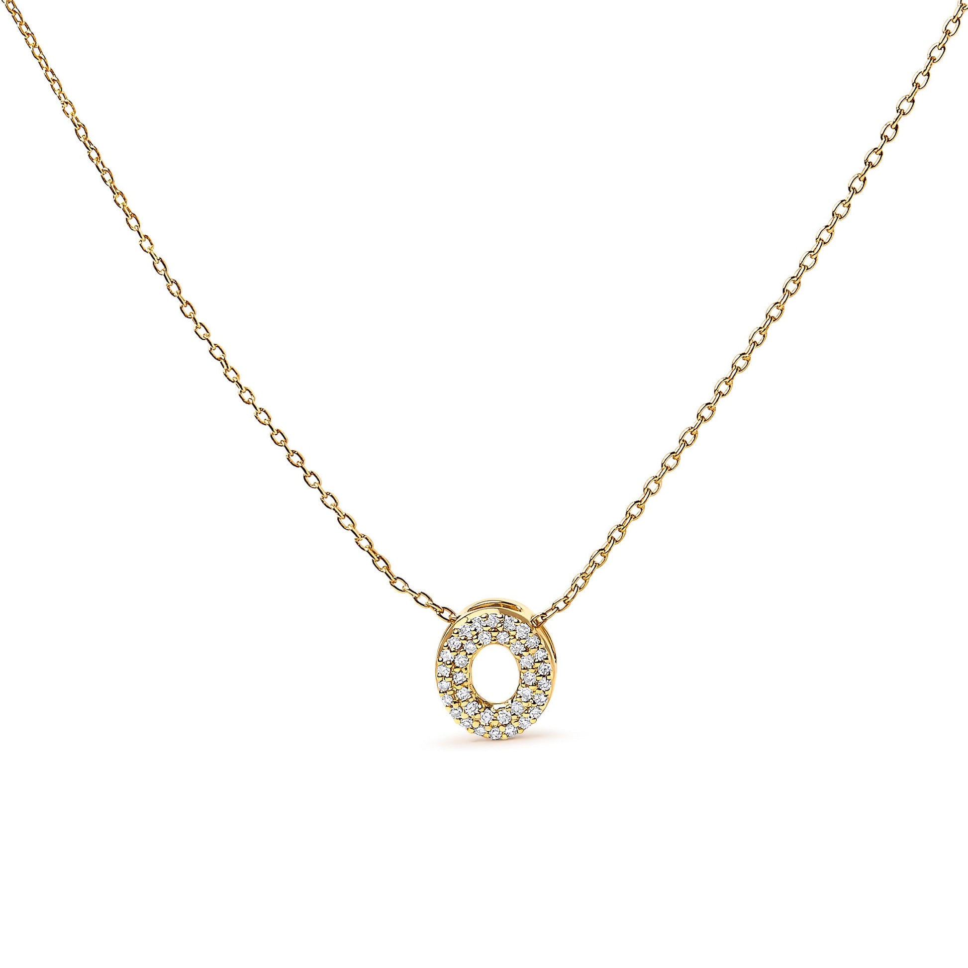 10K White Gold Diamond Accent "A" Initial Bubble Pendant Necklace Bids.com