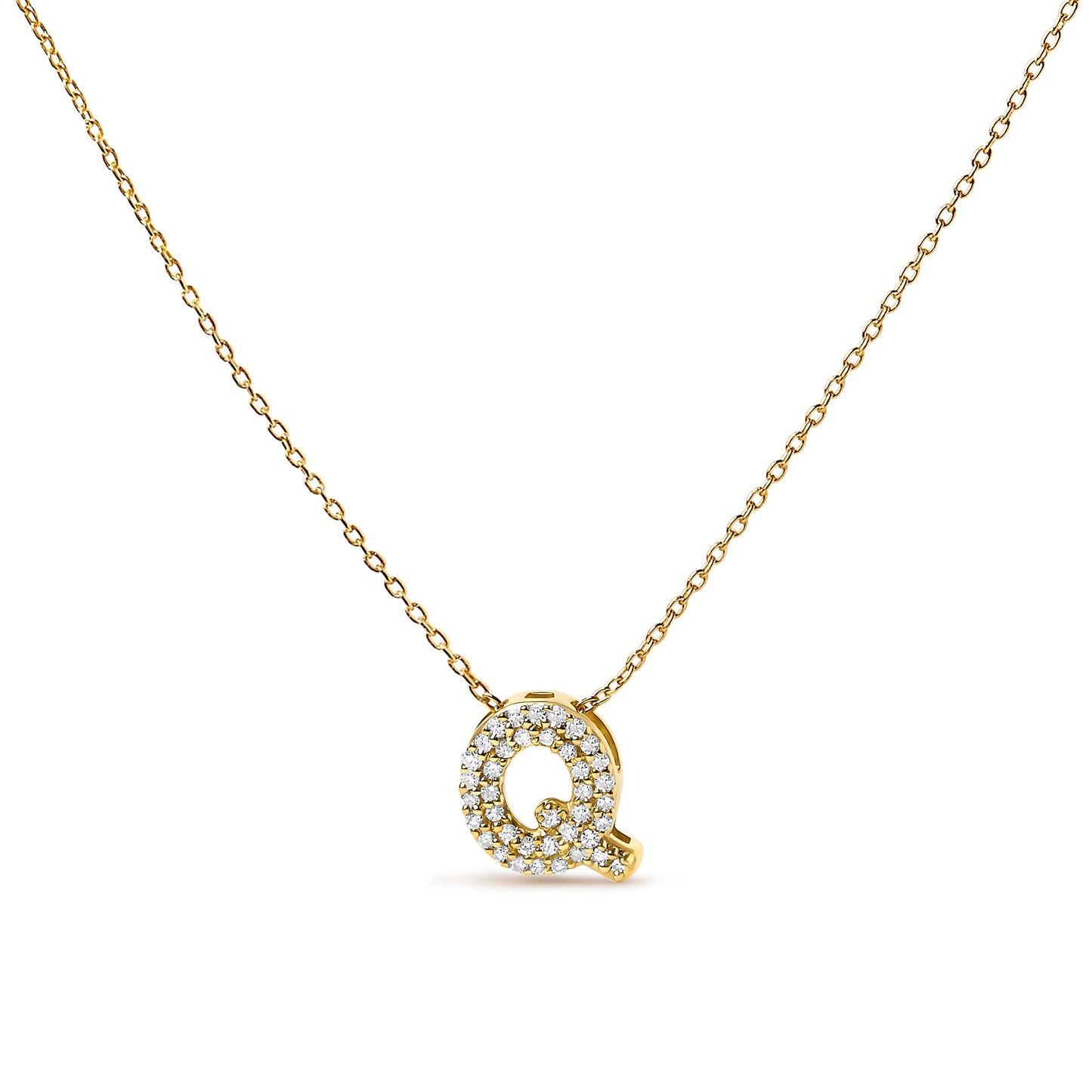 10K White Gold Diamond Accent "A" Initial Bubble Pendant Necklace Bids.com