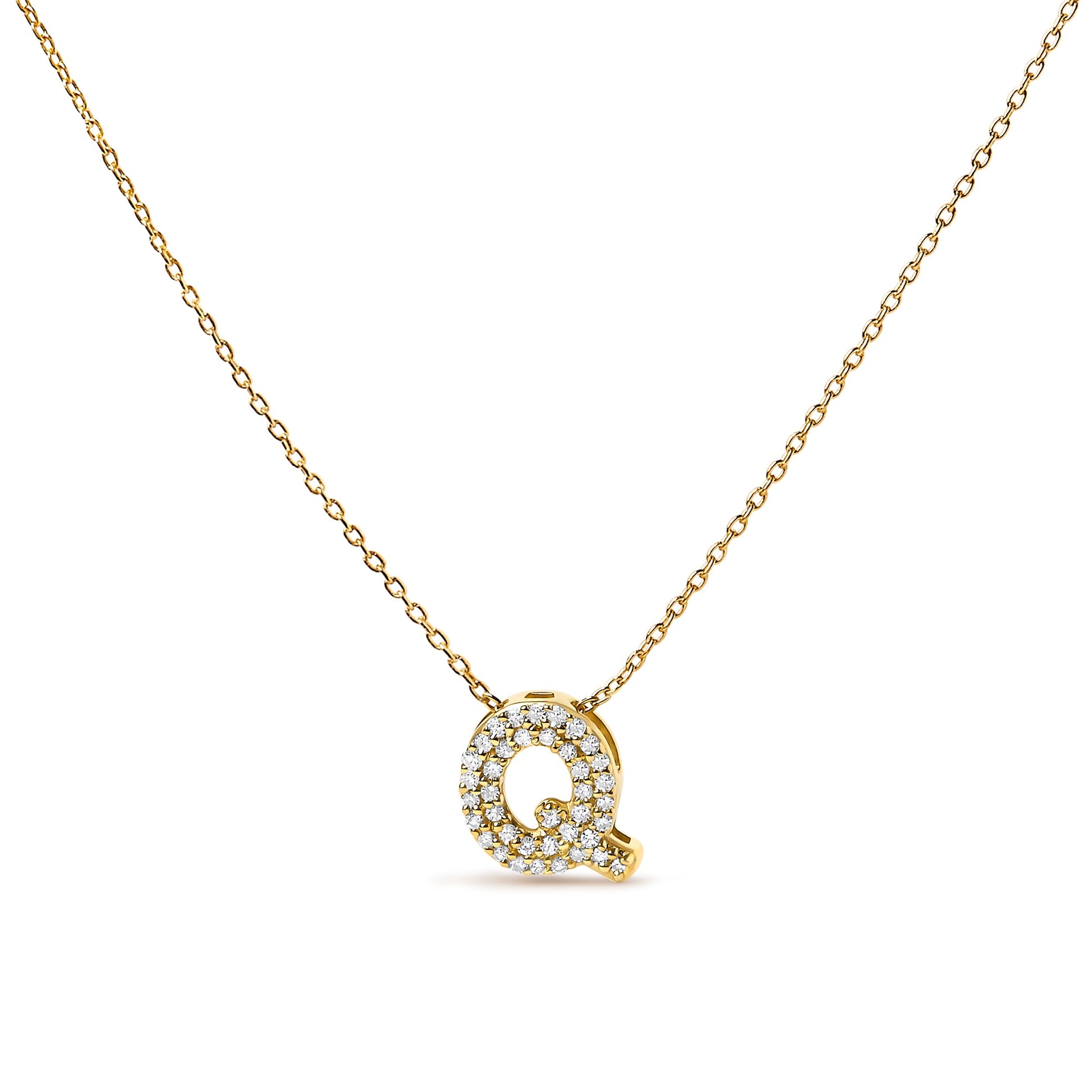 10K White Gold Diamond Accent "A" Initial Bubble Pendant Necklace Bids.com