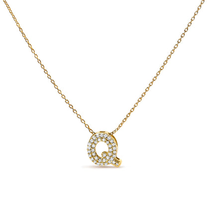 10K White Gold Diamond Accent "A" Initial Bubble Pendant Necklace Bids.com