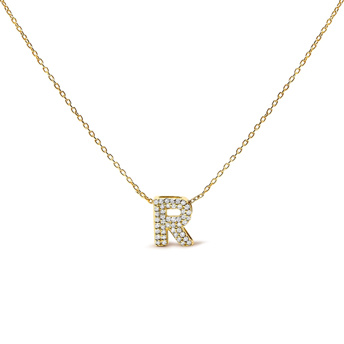 10K White Gold Diamond Accent "A" Initial Bubble Pendant Necklace Bids.com