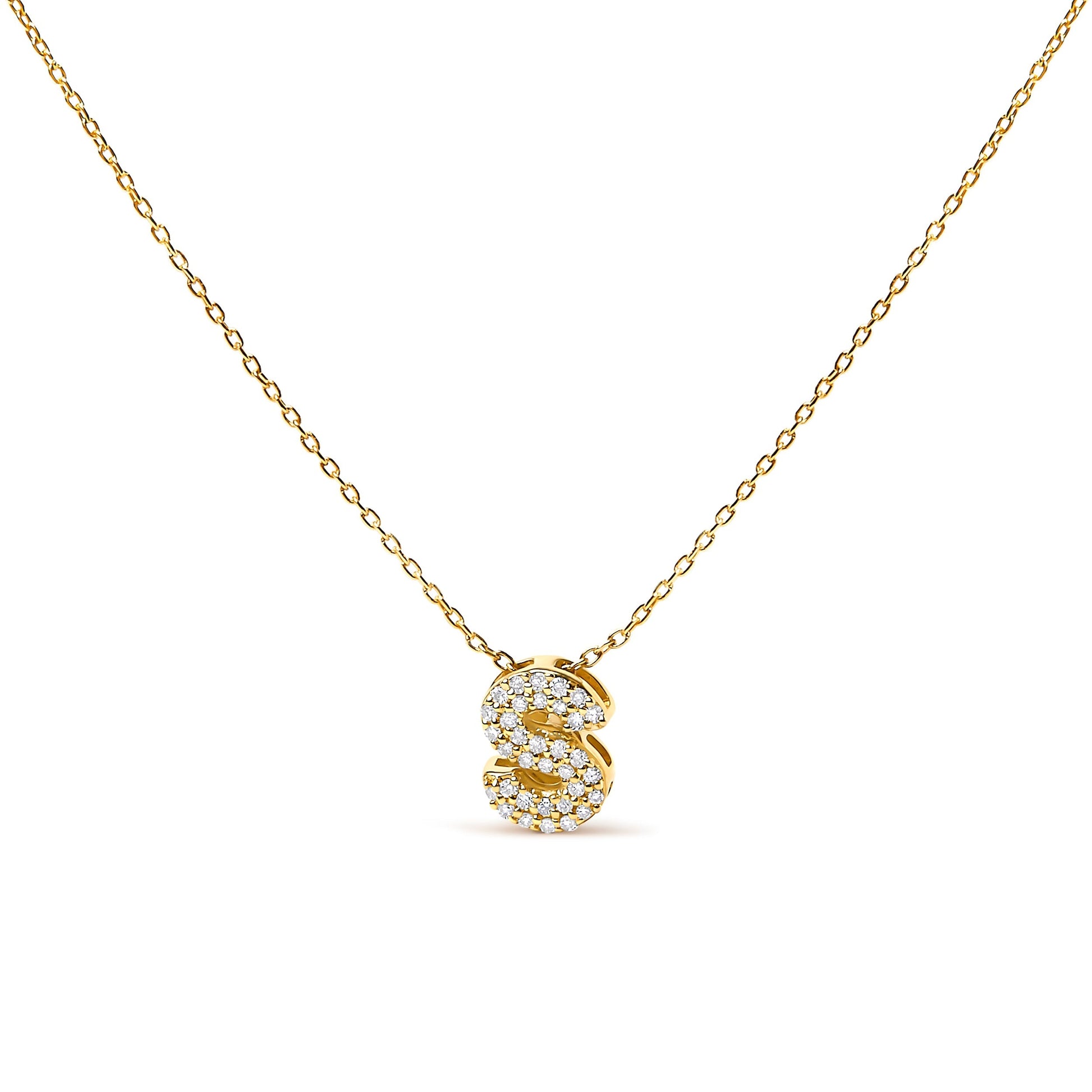 10K White Gold Diamond Accent "A" Initial Bubble Pendant Necklace Bids.com