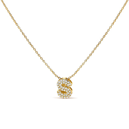 10K White Gold Diamond Accent "A" Initial Bubble Pendant Necklace Bids.com