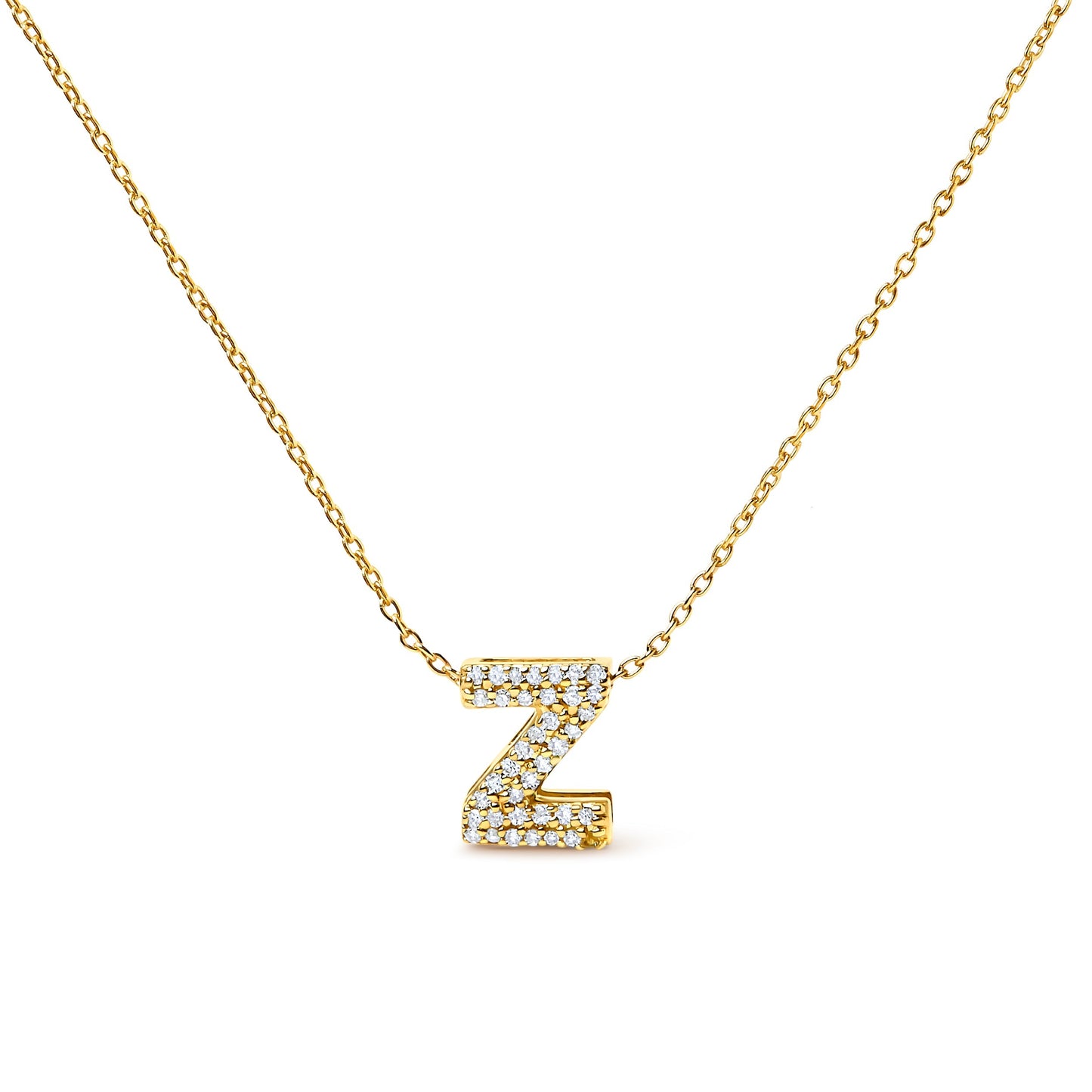 10K White Gold Diamond Accent "A" Initial Bubble Pendant Necklace Bids.com