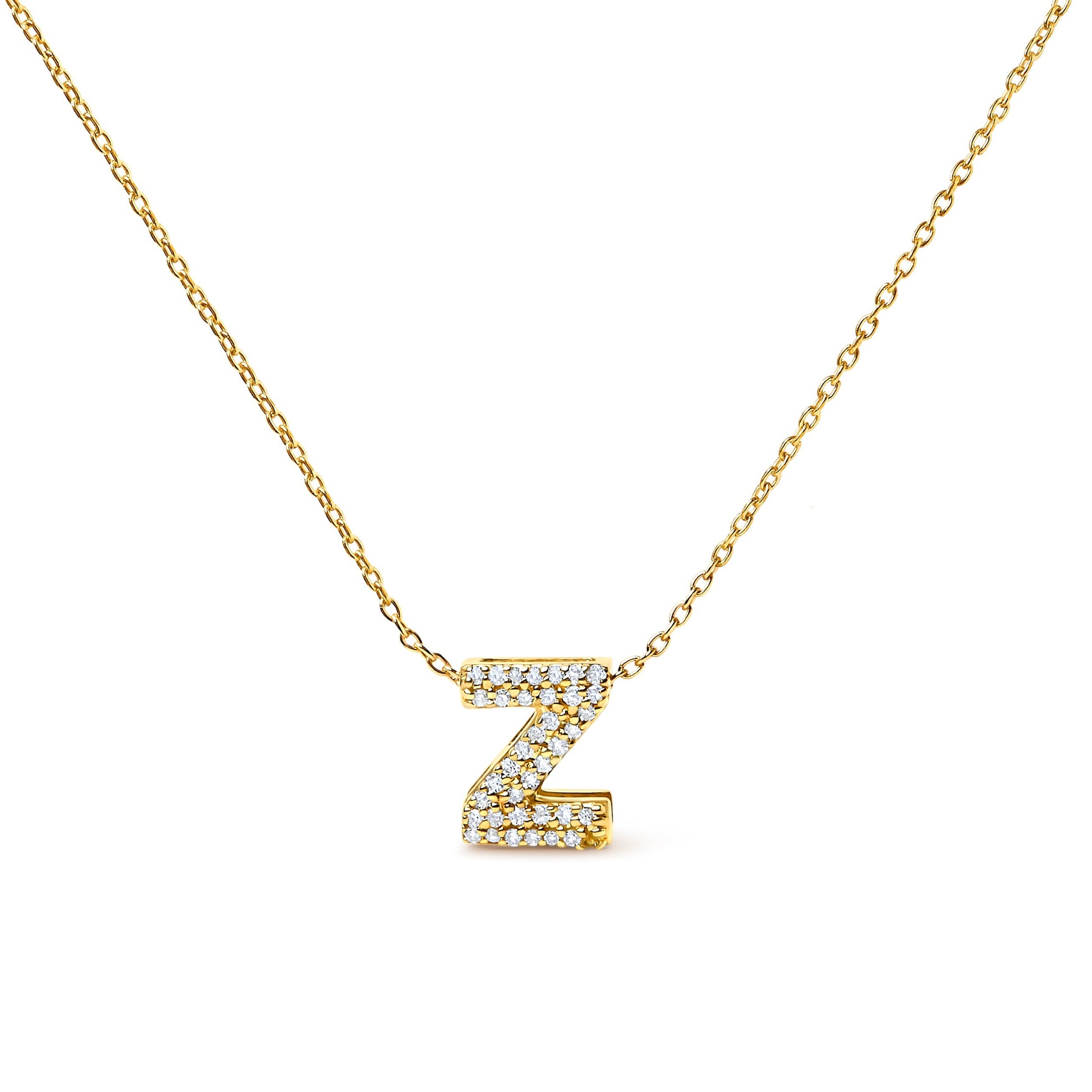 10K White Gold Diamond Accent "A" Initial Bubble Pendant Necklace Bids.com