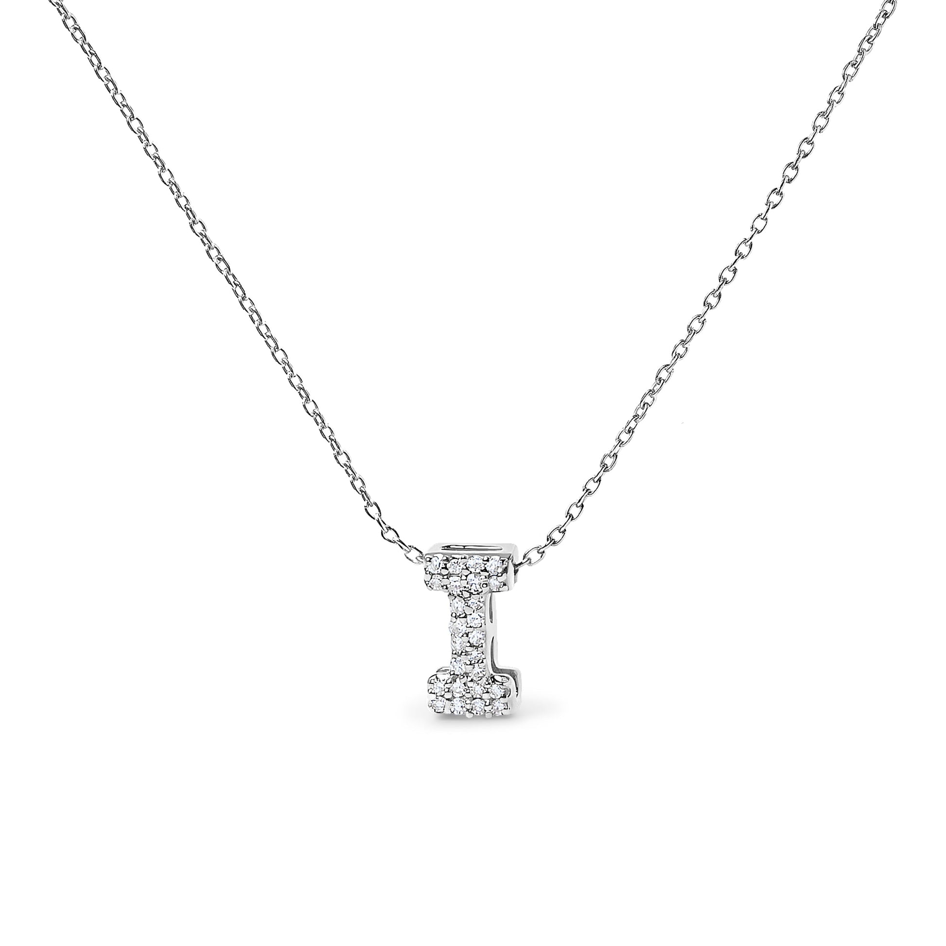 10K White Gold Diamond Accent "A" Initial Bubble Pendant Necklace Bids.com