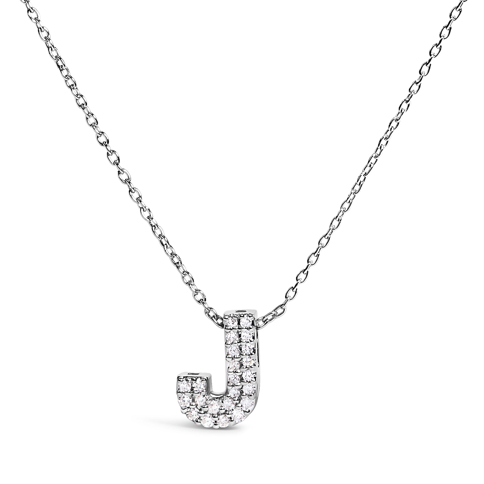 10K White Gold Diamond Accent "A" Initial Bubble Pendant Necklace Bids.com