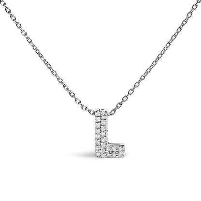 10K White Gold Diamond Accent "A" Initial Bubble Pendant Necklace Bids.com
