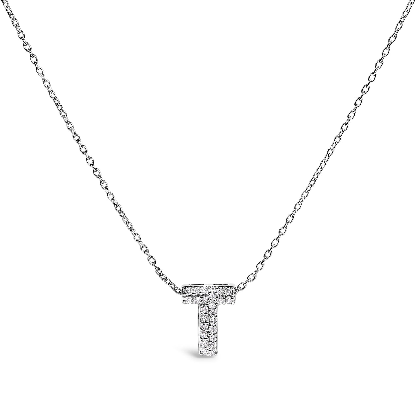 10K White Gold Diamond Accent "A" Initial Bubble Pendant Necklace Bids.com