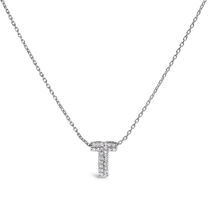 10K White Gold Diamond Accent "A" Initial Bubble Pendant Necklace Bids.com