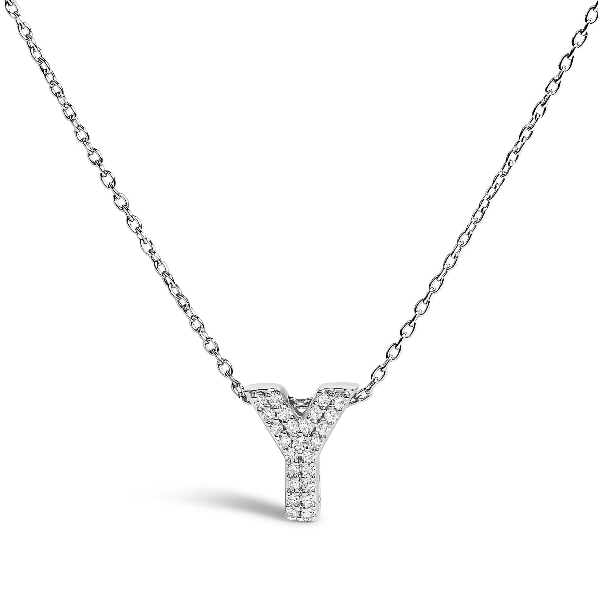 10K White Gold Diamond Accent "A" Initial Bubble Pendant Necklace Bids.com