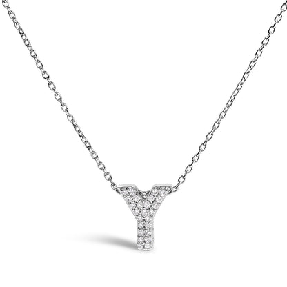 10K White Gold Diamond Accent "A" Initial Bubble Pendant Necklace Bids.com