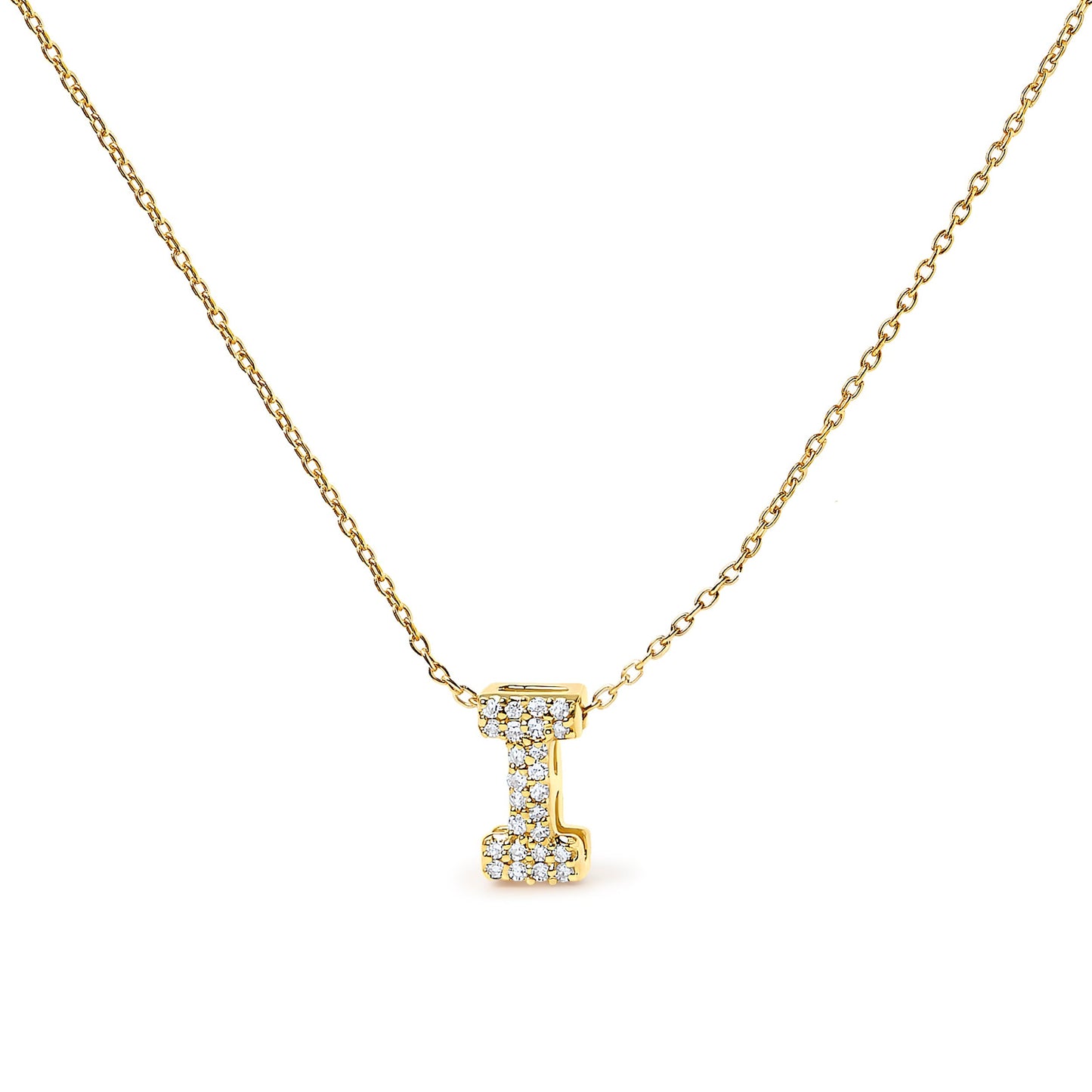 10K White Gold Diamond Accent "A" Initial Bubble Pendant Necklace Bids.com