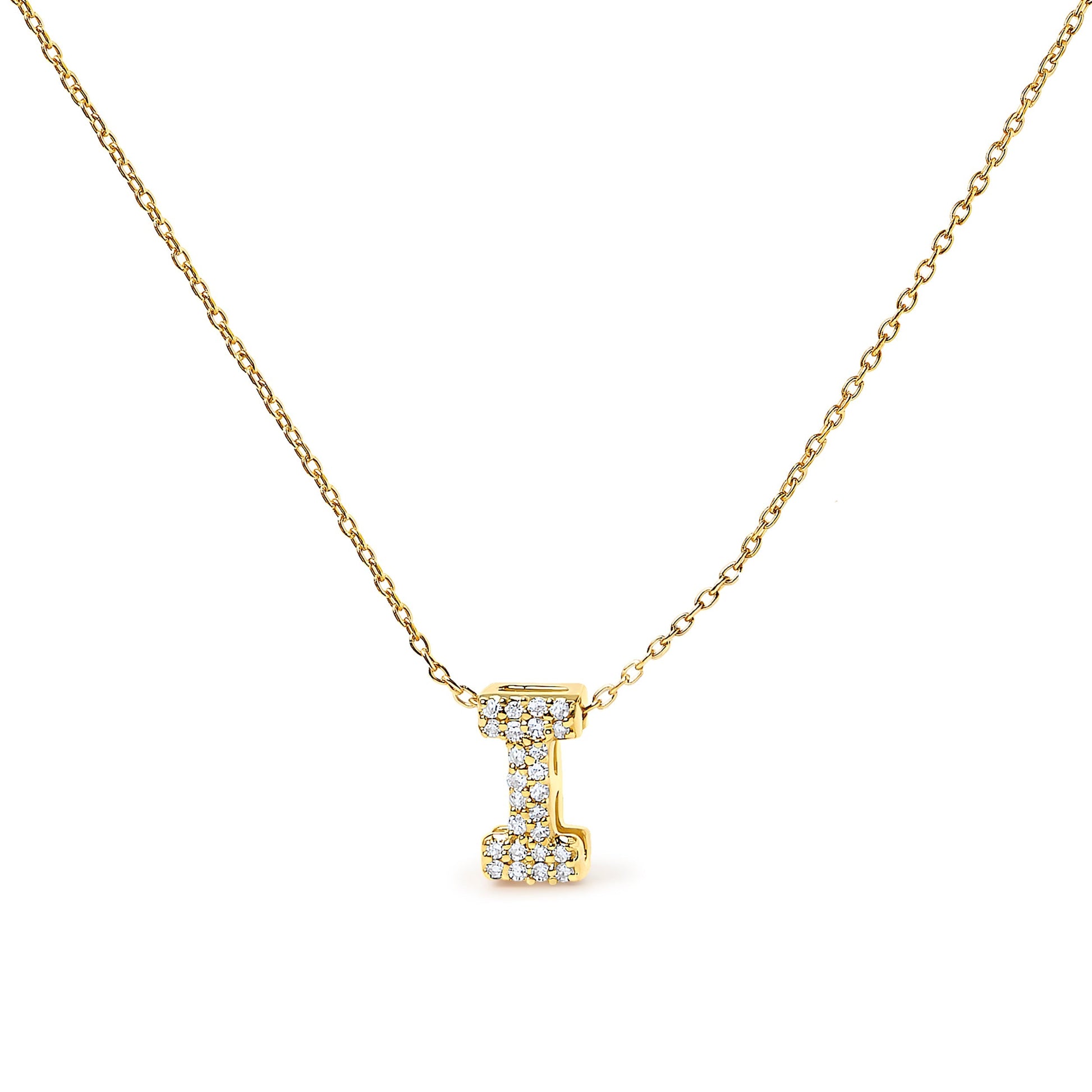 10K White Gold Diamond Accent "A" Initial Bubble Pendant Necklace Bids.com