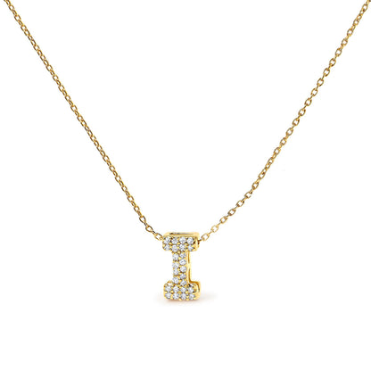 10K White Gold Diamond Accent "A" Initial Bubble Pendant Necklace Bids.com