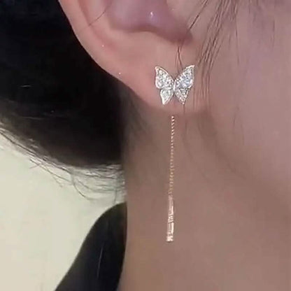 925 Silvery Post Yellow Alloy Butterfly Earrings DailySale