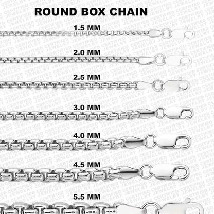 925 Solid Italian Silver Round Box Necklace DailySale