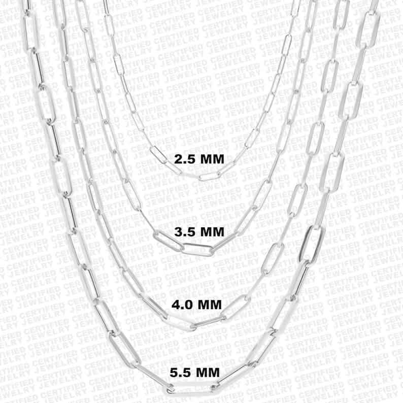 925 Italian Solid Sterling Silver Paperclip Necklace DailySale