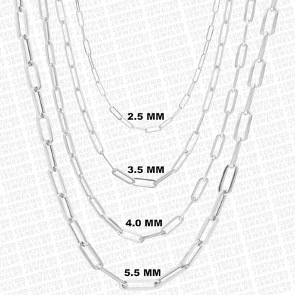 925 Italian Solid Sterling Silver Paperclip Necklace DailySale