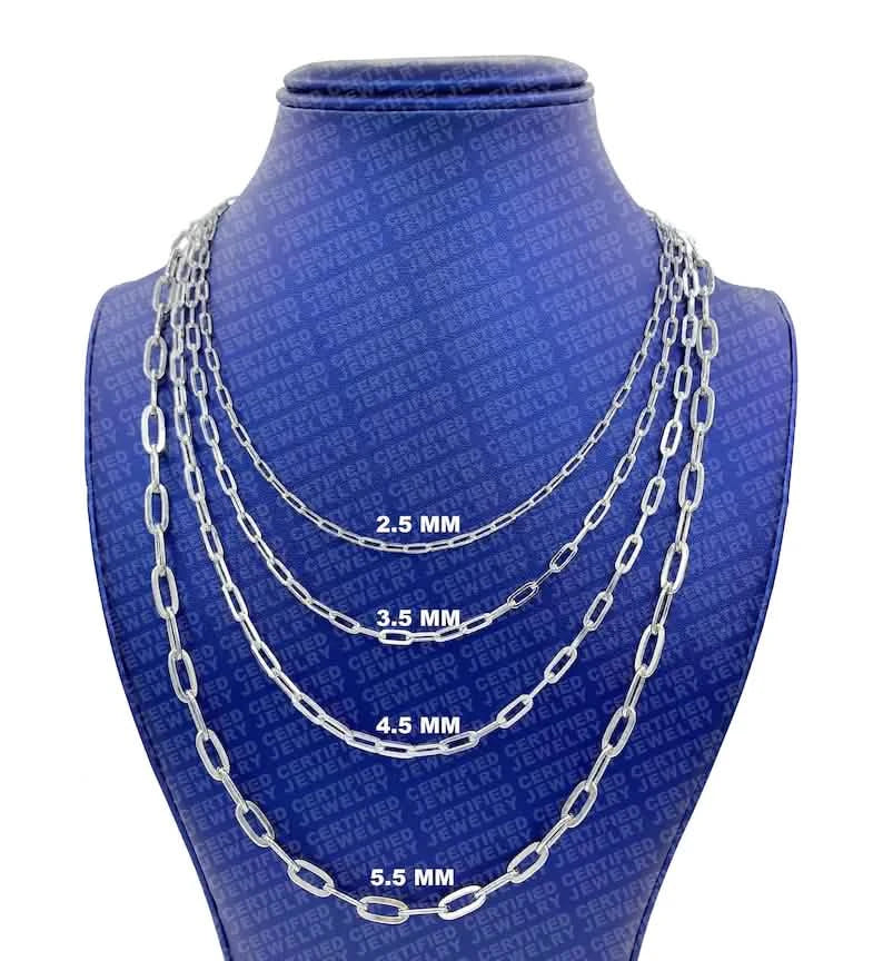 925 Italian Solid Sterling Silver Paperclip Necklace DailySale