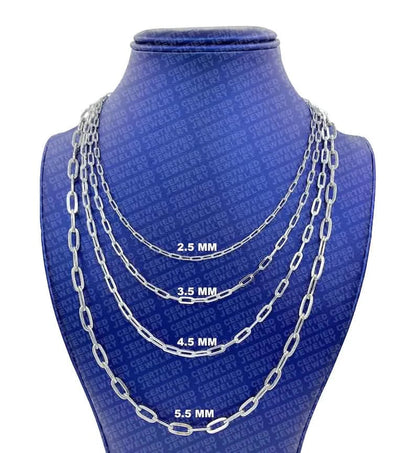 925 Italian Solid Sterling Silver Paperclip Necklace DailySale