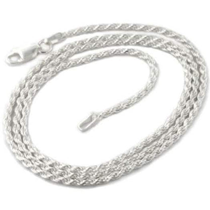 925 Sterling Silver 1.5mm Diamond Cut Rope Chain DailySale