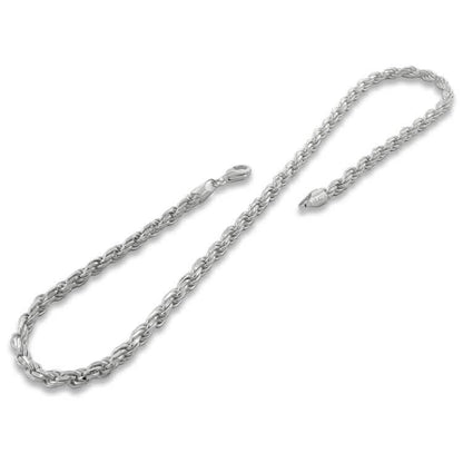 925 Sterling Silver 1.5mm Diamond Cut Rope Chain DailySale