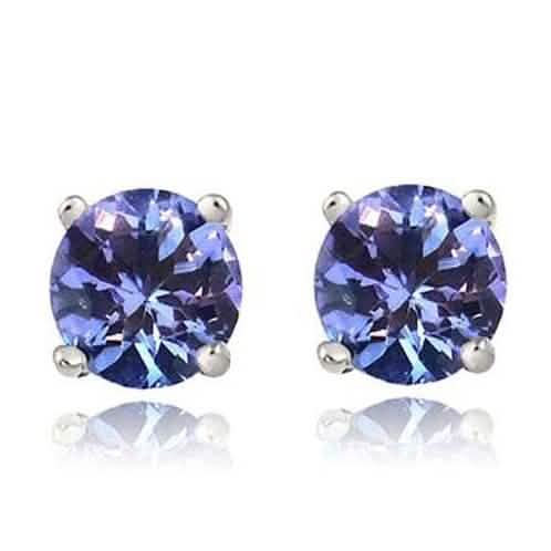 925 Sterling Silver 2.00 Cttw Sapphire Round Cut Studs DailySale