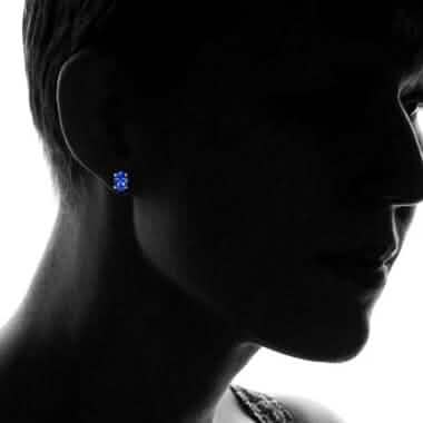 925 Sterling Silver 2.00ct Genuine Tanzanite Oval Stud Earrings DailySale