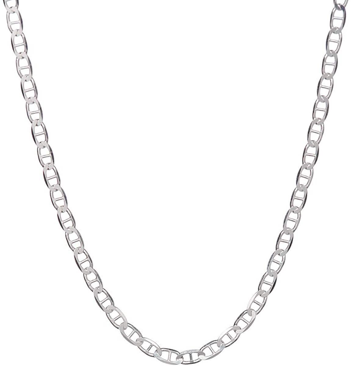 925 Sterling Silver 2mm Marina Link Chain Necklace DailySale