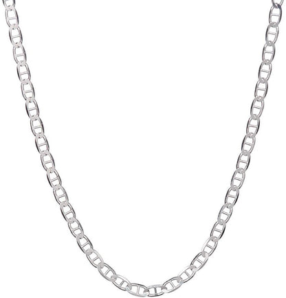 925 Sterling Silver 2mm Marina Link Chain Necklace DailySale