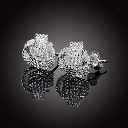 925 Sterling Silver Braided Ball Earrings DailySale