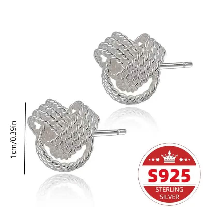 925 Sterling Silver Braided Ball Earrings DailySale